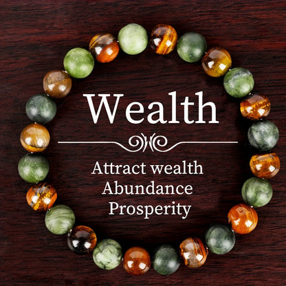 Natural Stone Beaded Bracelet – Healing, Anxiety Relief & Protection