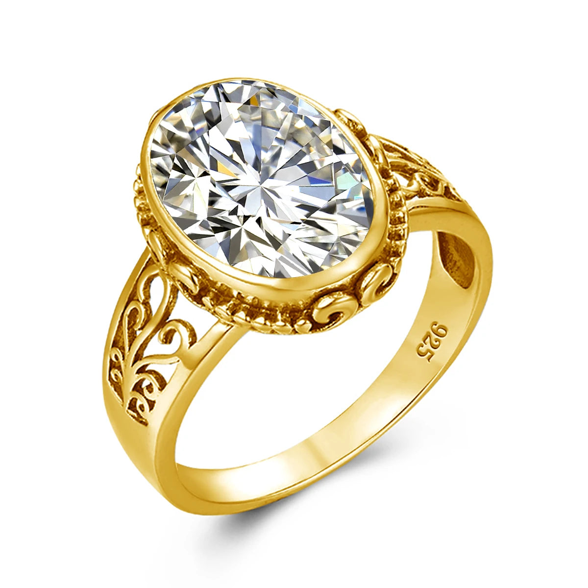 Luxury 10x14mm Oval Cut Yellow Gold Citrine Ring for Women – Art Deco Birthstone Wedding  Party Jewelry - Perfect Gift for Her