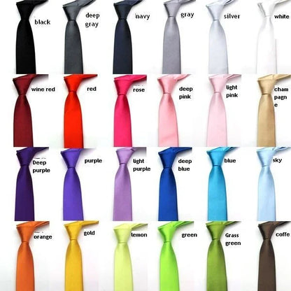 Jacquard Woven Men/Women, School Boy/Girl Slim Tie - Multiple Colors - Everyday/Special Day Use  Necktie