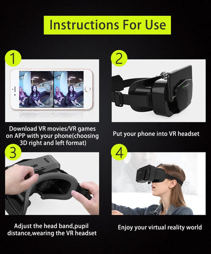 Shinecon VR 3D Headset Virtual Reality Glasses with Controller - Smart Helmet with Viar Lenses for Smartphones, Cell Phones, and Controller - Elegant Gift for Nearest Ones