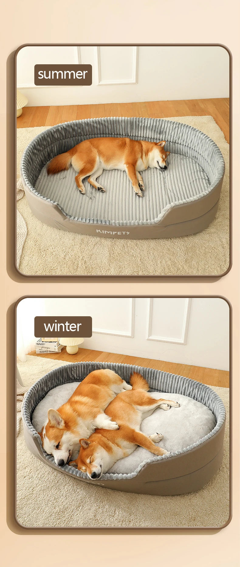 Removable Pet's Bed - Small to XXXL sizes, Thickening Washable Mat Square Plush Kennel, Waterproof Sofa Bed for Dogs & Cats - Perfect Gift for Pets