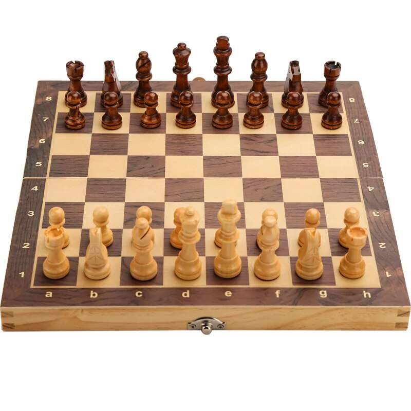 Chess set board 24-39cm suitable for adults children's gift family game solid wood chess pieces traditional handmade classic. kids birthday gift.