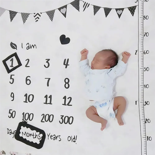 Nordic-themed photo accessories for infants, including milestone blankets, play mats, backdrop cloth, and calendar props.