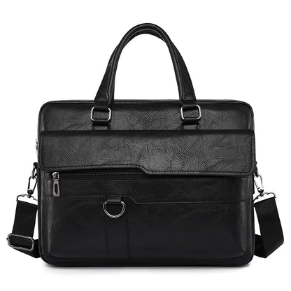 Men's Luxury Business Briefcase Bag - PU Leather Messenger Shoulder Bag for A4 Documents, Laptop, and More