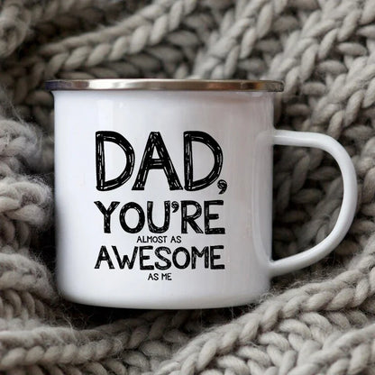 Dad Nutritional Facts Coffee Mug- Dad Gifts from Daughter - Best Dad Mug for the World's Best Dad ,Enamel Cup for Papa, Daddy, Stepdad, Father’s Day- Gift Best Dad Ever Cups- Dad Gifts From Kids